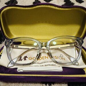 Gucci Light Blue Transparent Eyeglasses Glasses Frame with Nose Pads GG0566ON